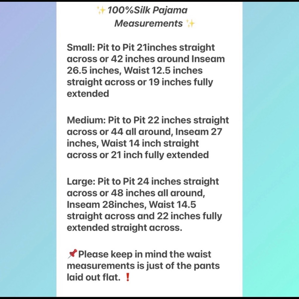 •Women’s 100% Silk Pajamas Brand New | Small ONLY - Picture 3 of 11